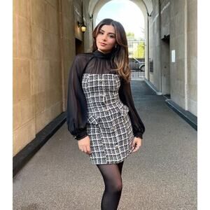 Zara Black and White Mini Dress